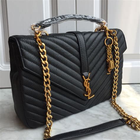 ysl college large measurement|large flap ysl shoulder bag.